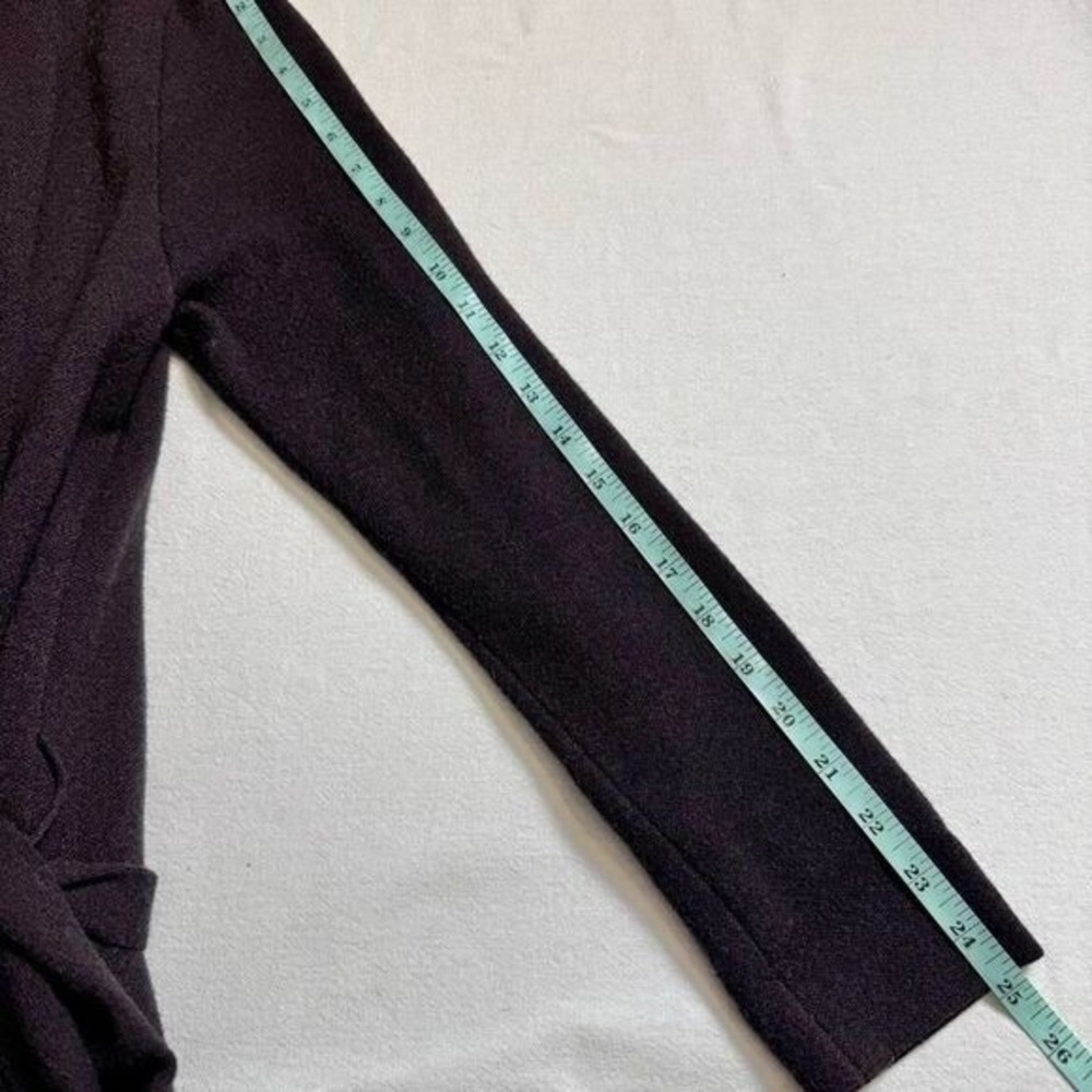 Maxsport Dark Plum Brown Belted Long Cardigan Sweater Duster Size Small - Picture 7 of 11